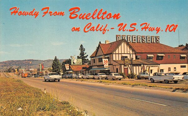 Buellton California Town View & Andersen's Restaurant, Chrome PC U14076