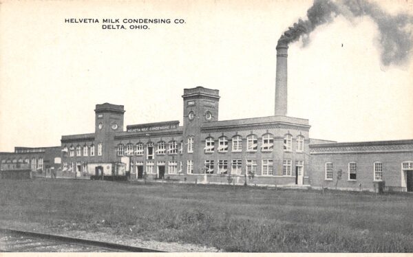 Delta Ohio Helvetia Milk Condensing Co., B/W Lithograph Vintage Postcard U14079