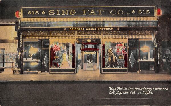 Los Angeles California Sing Fat Co. Oriental Goods, Color Lithograph PC U14086
