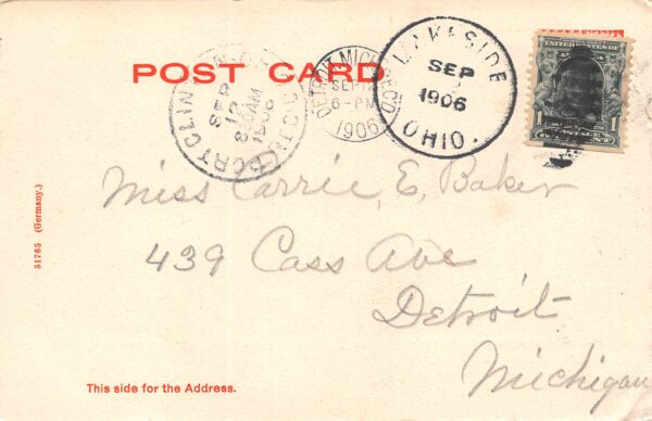 Lakeside Ohio Boat Landing, Undivided Back Vintage Postcard U14089 - Image 2