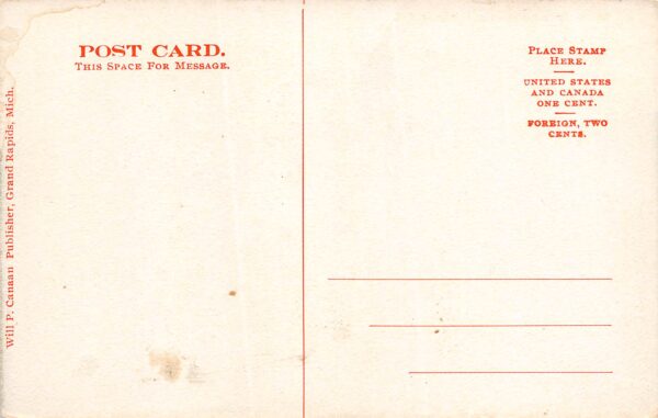 Charlevoix Michigan Early Navigation, B/W Lithograph Vintage Postcard U14092 - Image 2