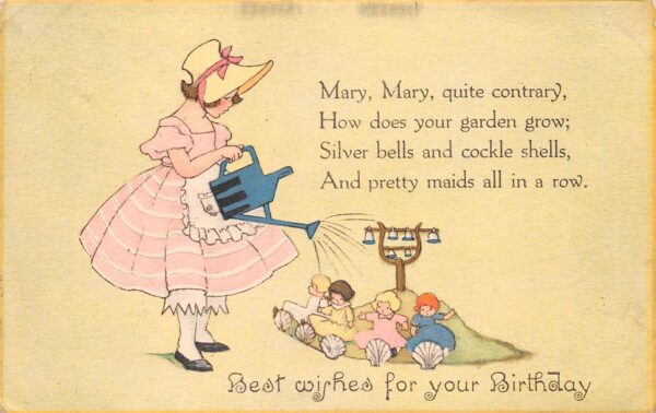 Best Wishes For Your Birthday Mary, Mary, Quite Contrary,Nursery Rhyme PC U14109