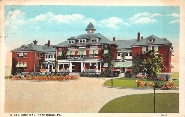 Nanticoke Pennsylvania State Hospital, White Border Vintage Postcard U14119