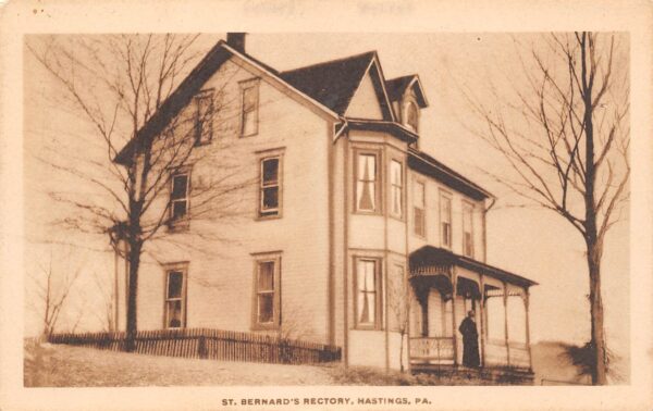 Hastings Pennsylvania St. Bernard's Rectory, Sepia Tone Lithograph PC U14121