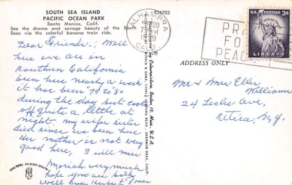 Santa Monica California South Sea Island, Pacific Ocean Park, Vintage PC U14157 - Image 2