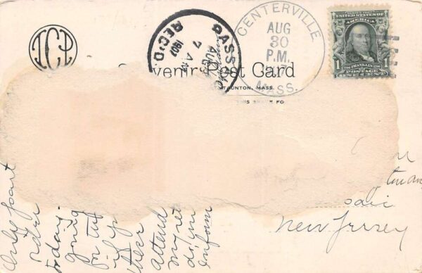 Centerville Massachusetts Congregational Church, B/W Lithograph Postcard U14163 - Image 2