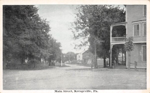 Kresgeville Pennsylvania Main Street, B/W Photo Print Vintage Postcard U14186