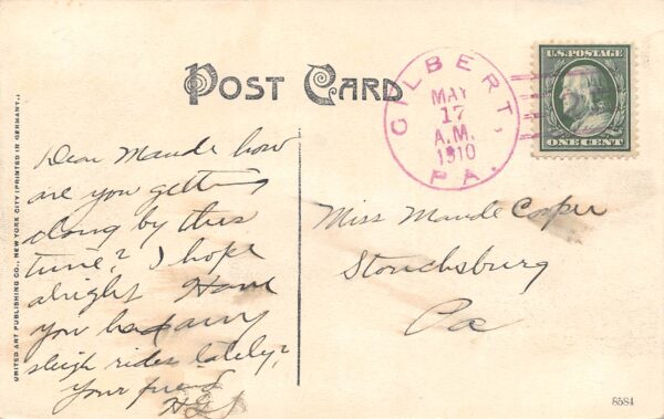 Gilbert Pennsylvania Gilbert's Hotel, Color Lithograph Vintage Postcard U14191 - Image 2
