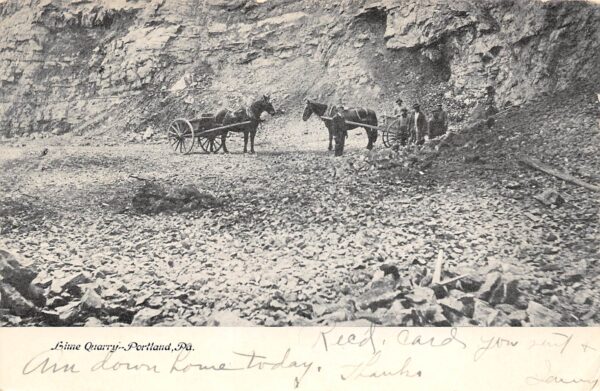 Portland Pennsylvania Lime Quarry, Undivided Back Vintage Postcard U14195