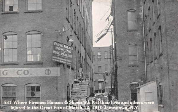 Jamestown New York Sight Of Tragedy, Great Fire Of 1910, Vintage PC U14248