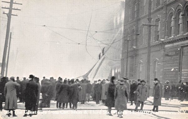 Jamestown New York View From Corner Of Main & 3rd Sts., Great Fire Of 1910, PCU14249