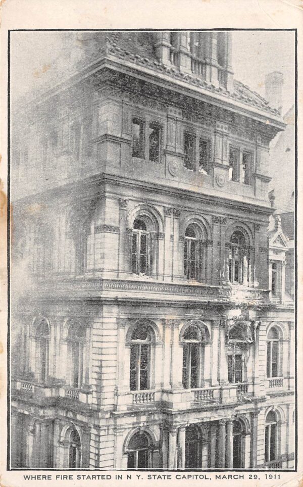 New York City New York Where Fire Started, N.Y. State Capitol, 1911 PC U14250