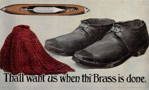 Cobbler Shoe Repair Tools Boots Greetings Vintage Postcard AA74536