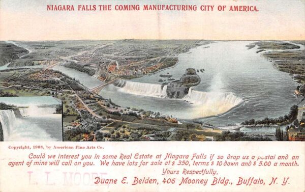 Buffalo New York Niagara Falls Real Estate Ad Vintage Postcard AA74559
