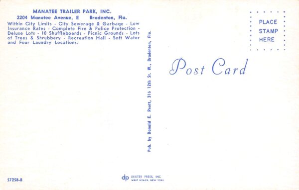 Bradenton Florida Manatee Trailer Park, Multi-View Chrome Vintage PC U13089 - Image 2