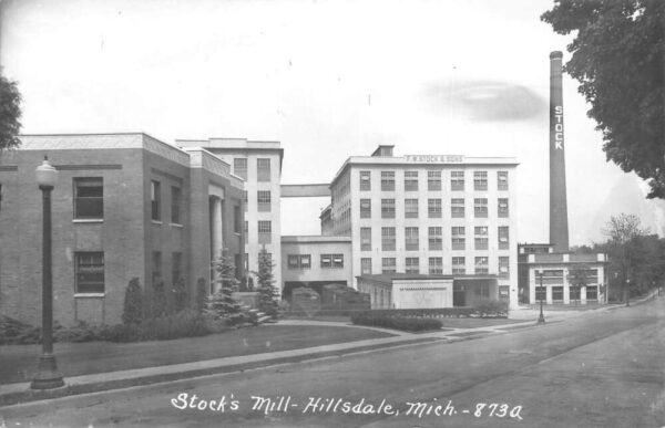 Hillsdale Michigan Stock's Mill Real Photo Vintage Postcard AA74603