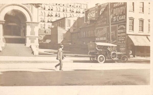 Street Billboards Ads Coke Cola Cigar Arnold Milk Bread Real Photo PC AA74643