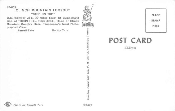 Thorn Hill Tennessee Clinch Mountain Lookout Shell Gas Station Postcard AA74655 - Image 2
