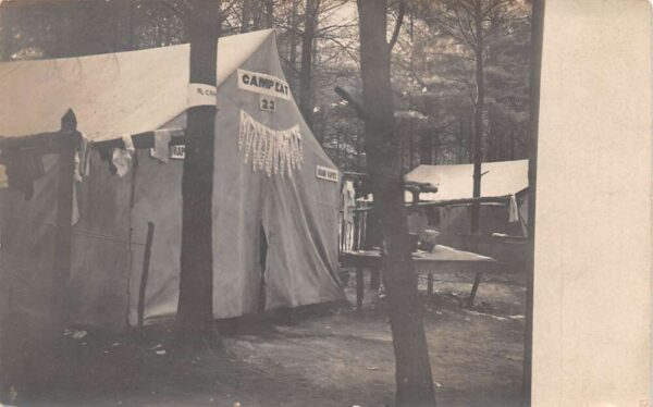 Grand Rapids Michigan Camp Eat Tent Camping Scene Real Photo Postcard AA74431