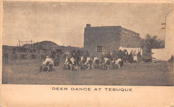 Tesuque Mexico Indian Deer Dance Native American Vintage Postcard AA74449