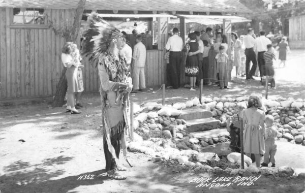 Angola Indiana Buck Lake Ranch Indian Real Photo Postcard AA74450