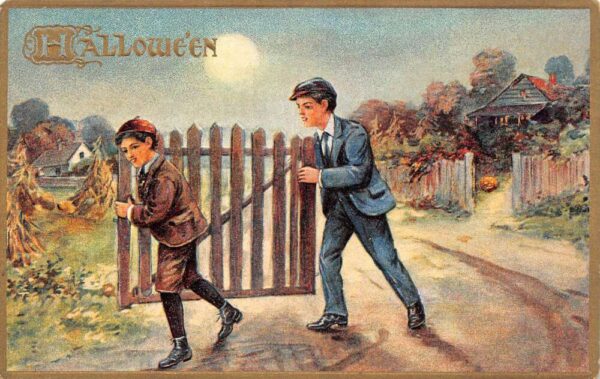Hallowe'en Boys Causing Mischief, Raphael Tuck & Sons Published, PC U13049