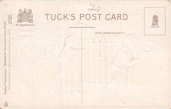 Hallowe'en Boys Causing Mischief, Raphael Tuck & Sons Published, PC U13049 - Image 2
