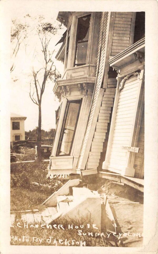 Searsport Maine Sunday Cyclone Disaster Chaucher House Vintage Postcard AA74511