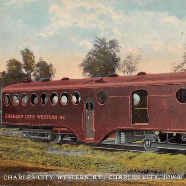 Postcard of a train from Charles City Western KY