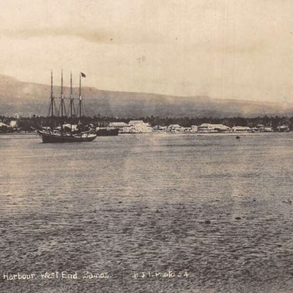 Post card of sailboat on water