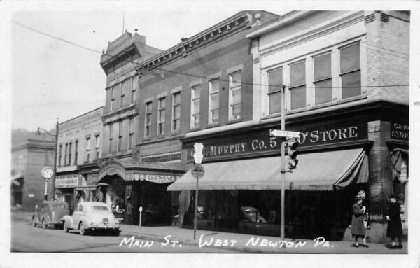 West Newton Pennsylvania Main Street Business Section Real Photo PC AA79596