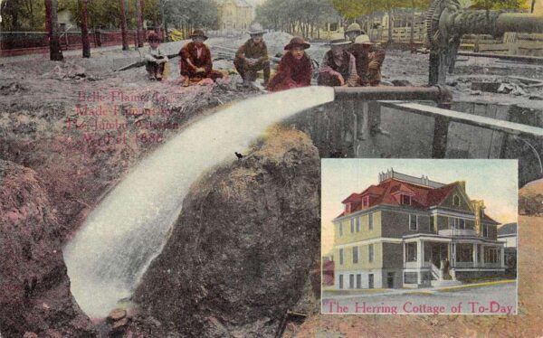 Belle Plaine Iowa Jumbo Artesian Well and Herring Cottage Postcard AA79623