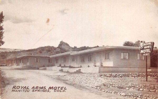 Manitou Springs Colorado Royal Arms Motel Vintage Postcard AA79856