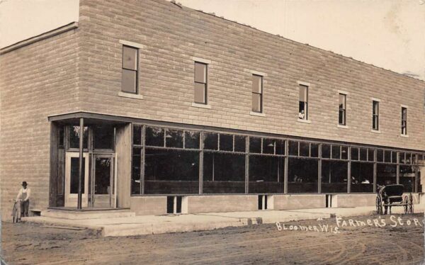 Bloomer Wisconsin Farmers Store Real Photo Vintage Postcard AA79866