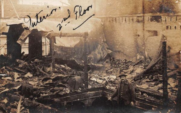 Fond Du Lac Wisconsin 1908 Fire Disaster 2nd Floor Ruins Real Photo PC AA79873