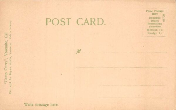 Yosemite California Camp Curry Pavilion and Tents Vintage Postcard AA82930 - Image 2