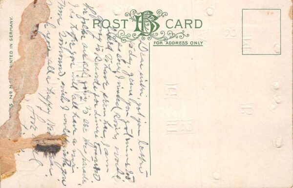 New Year Greetings Flowers Swastika Poem Vintage Postcard AA82932 - Image 2