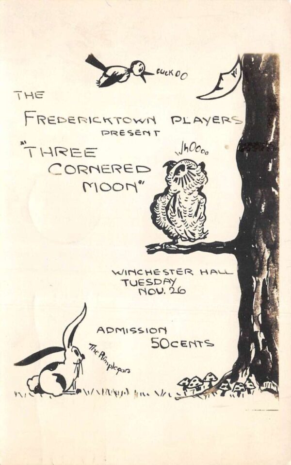 Frederick Maryland Fredericktown Players Theatre Group Ad Real Photo PC AA82939