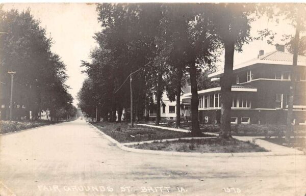 Britt Iowa Fair Grounds Street Real Photo Vintage Postcard AA82945