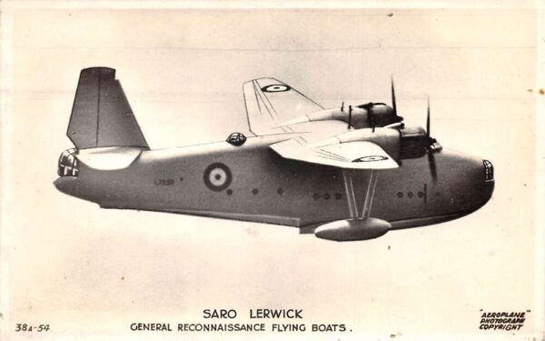 Saro Lerwick Flying Boats Seaplane Real Photo Vintage Postcard AA82984