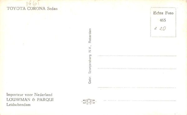 Toyota Cornoa Sedan Automobile Car Ad Real Photo Vintage Postcard AA82995 - Image 2