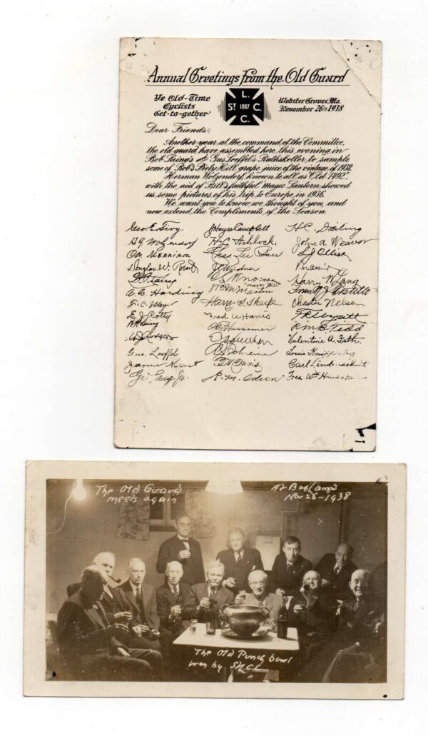 Pair of Webster Groves Massachusetts Old Guard Meeting Real Photo PC AA83004
