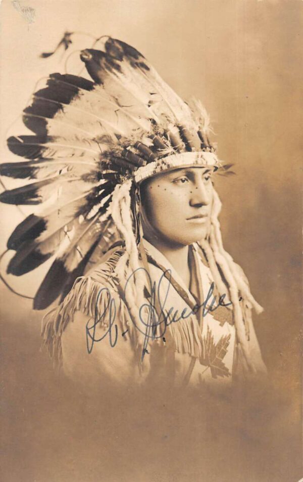 Native American Indian Signature Real Photo Vintage Postcard AA83010