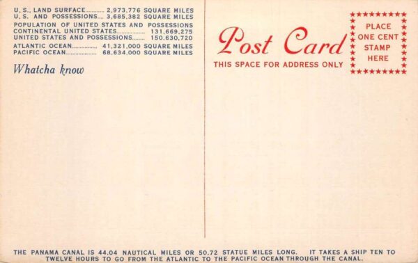 Brief History of the United States Info Chart Vintage Postcard AA83013 - Image 2