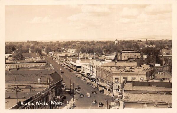 Walla Walla Washington Birds Eye View Real Photo Vintage Postcard AA83122