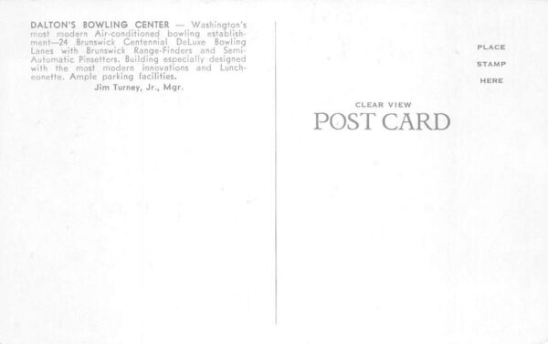 Seattle Washington Daltons Bowling Center Interior View Vintage Postcard AA83137 - Image 2