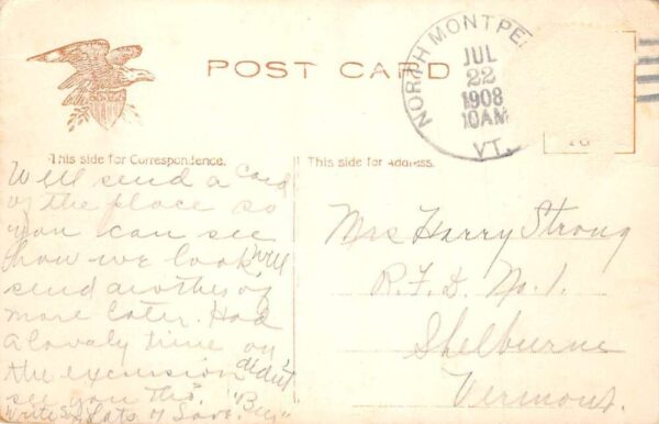 North Montpelier Vermont Church and Street Scene Vintage Postcard AA83149 - Image 2