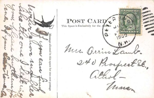 Greenville New Hampshire Birds Eye View Vintage Postcard AA83164 - Image 2