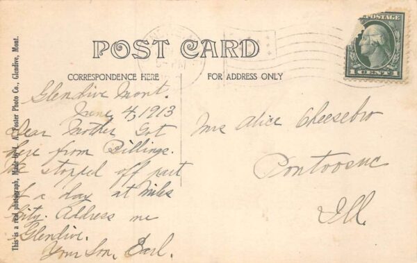 Glendive Montana Ranch Farming Scene Horses Real Photo Postcard AA83173 - Image 2