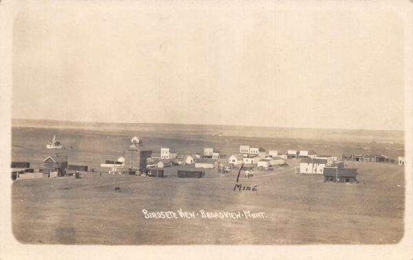 Broadview Montana Birds Eye View Real Photo Vintage Postcard AA83174